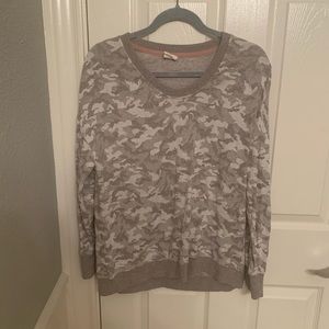 NWOT Good Hart Gray Camo Sweater